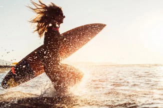 Surfer in the golden sun v3